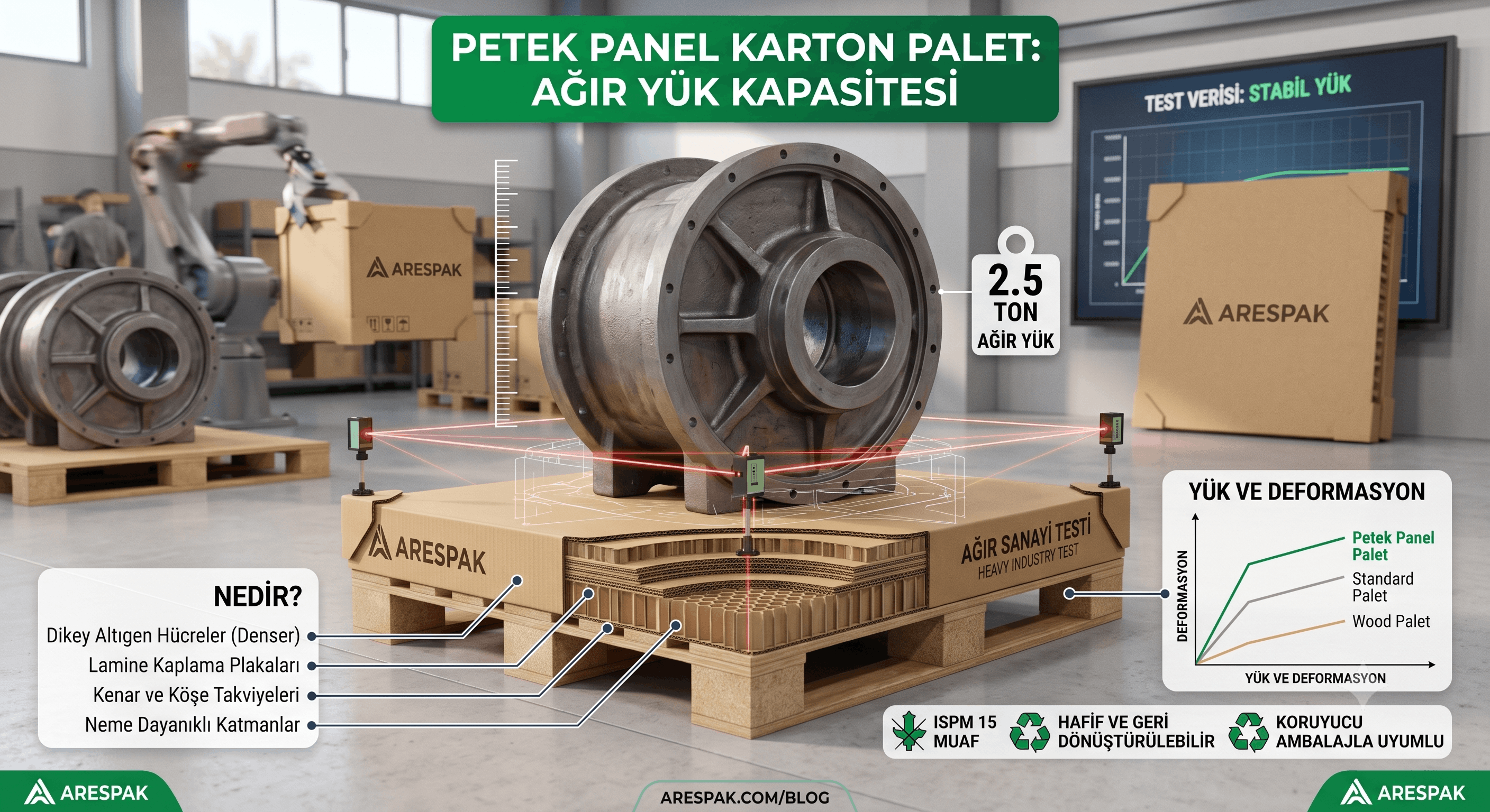 Petek Panel Karton Palet Nedir? Ağır Sanayi Yüklerini Taşır mı? - Arespak Makale Görseli